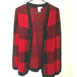 Ohmg Red and Black Cardigan